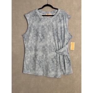 MICHAEL Michael Kors Twist Waist Top Women's Size 2X Matte Jersey Crew NEW